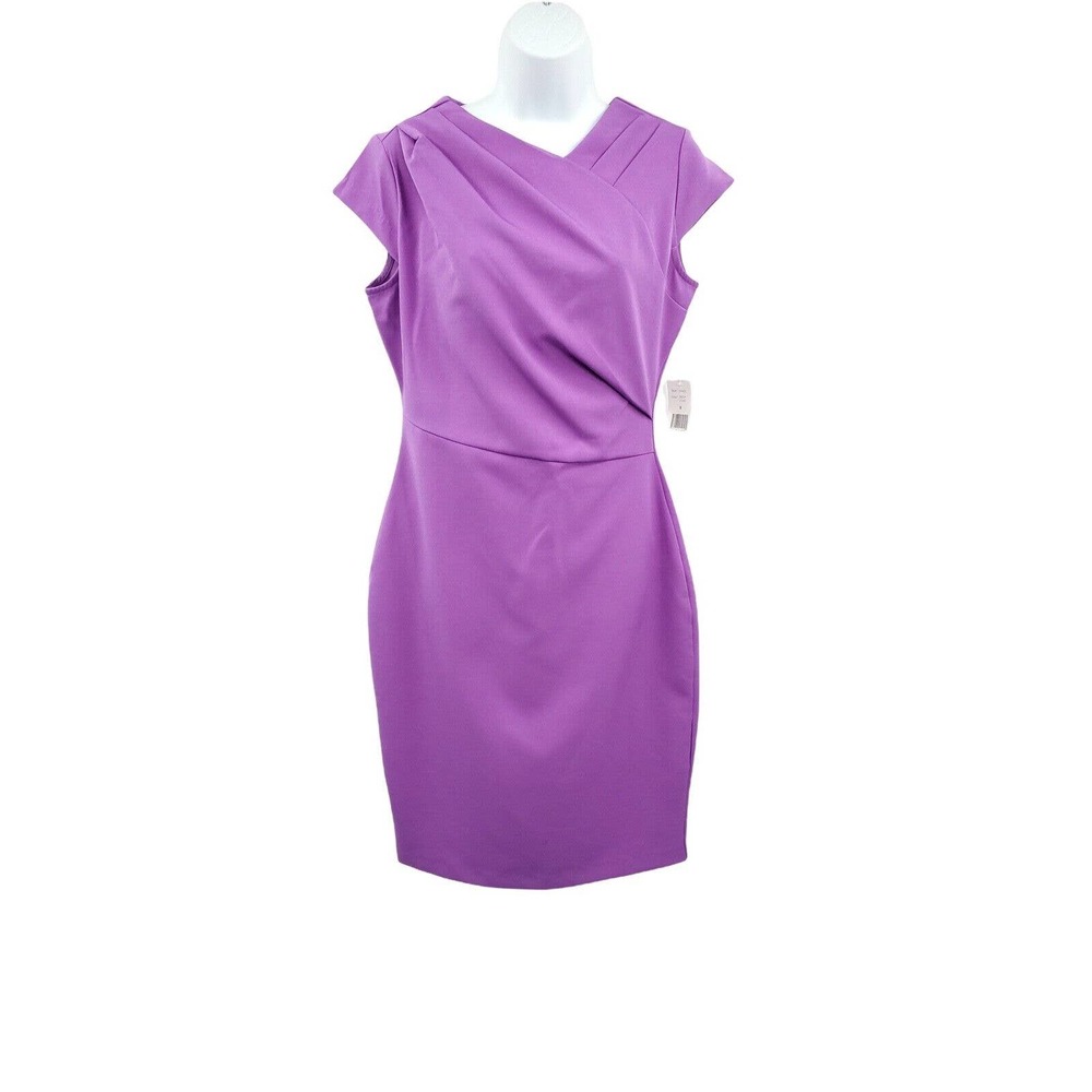 NEW ALEXIA ADMORE WOMENS SIZE 8 SHORT SLEEVE DEEP LILAC DRESS